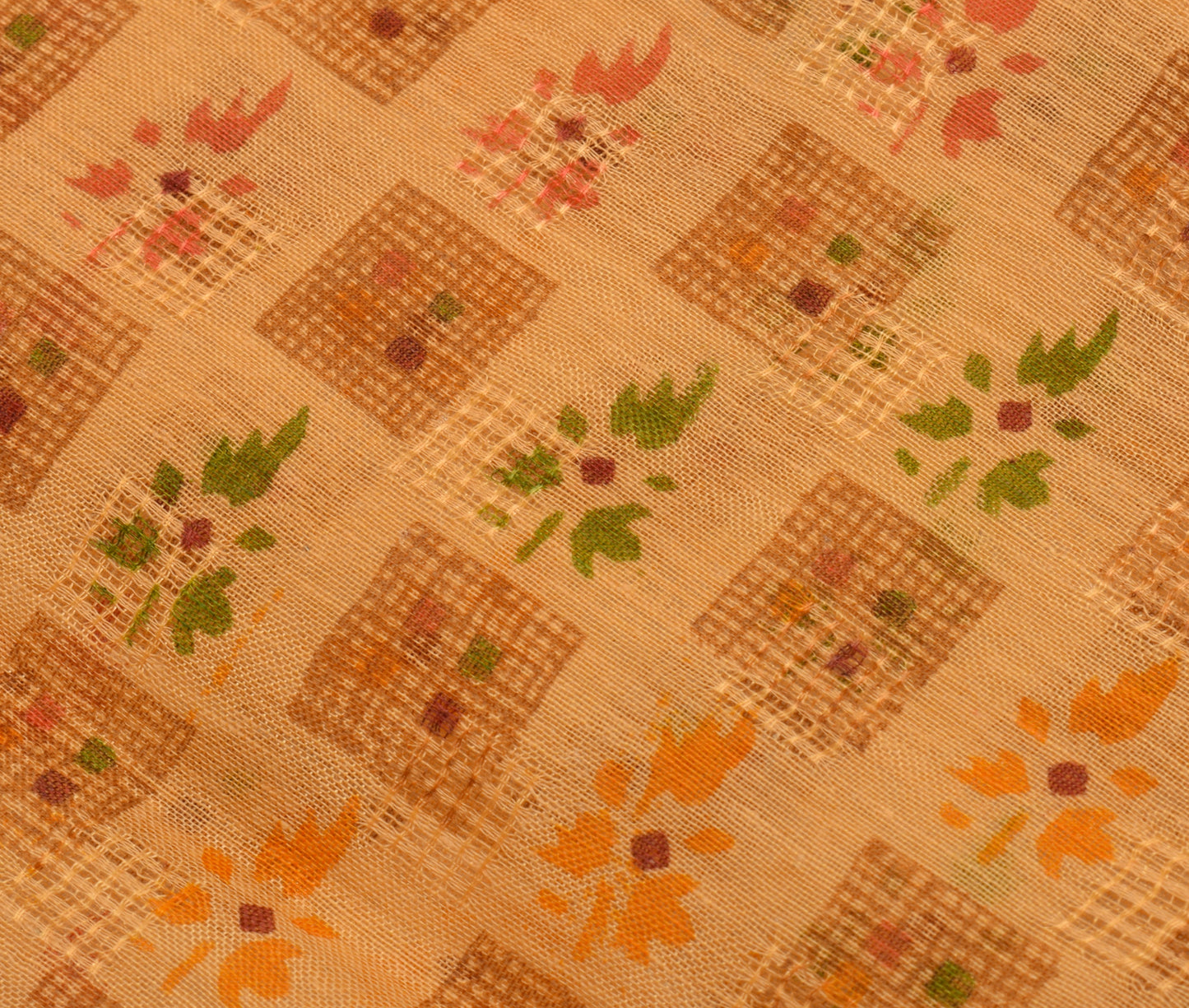 Sushila Vintage Indian Scrap Saree 100% Pure Cotton Printed Floral Sari Fabric