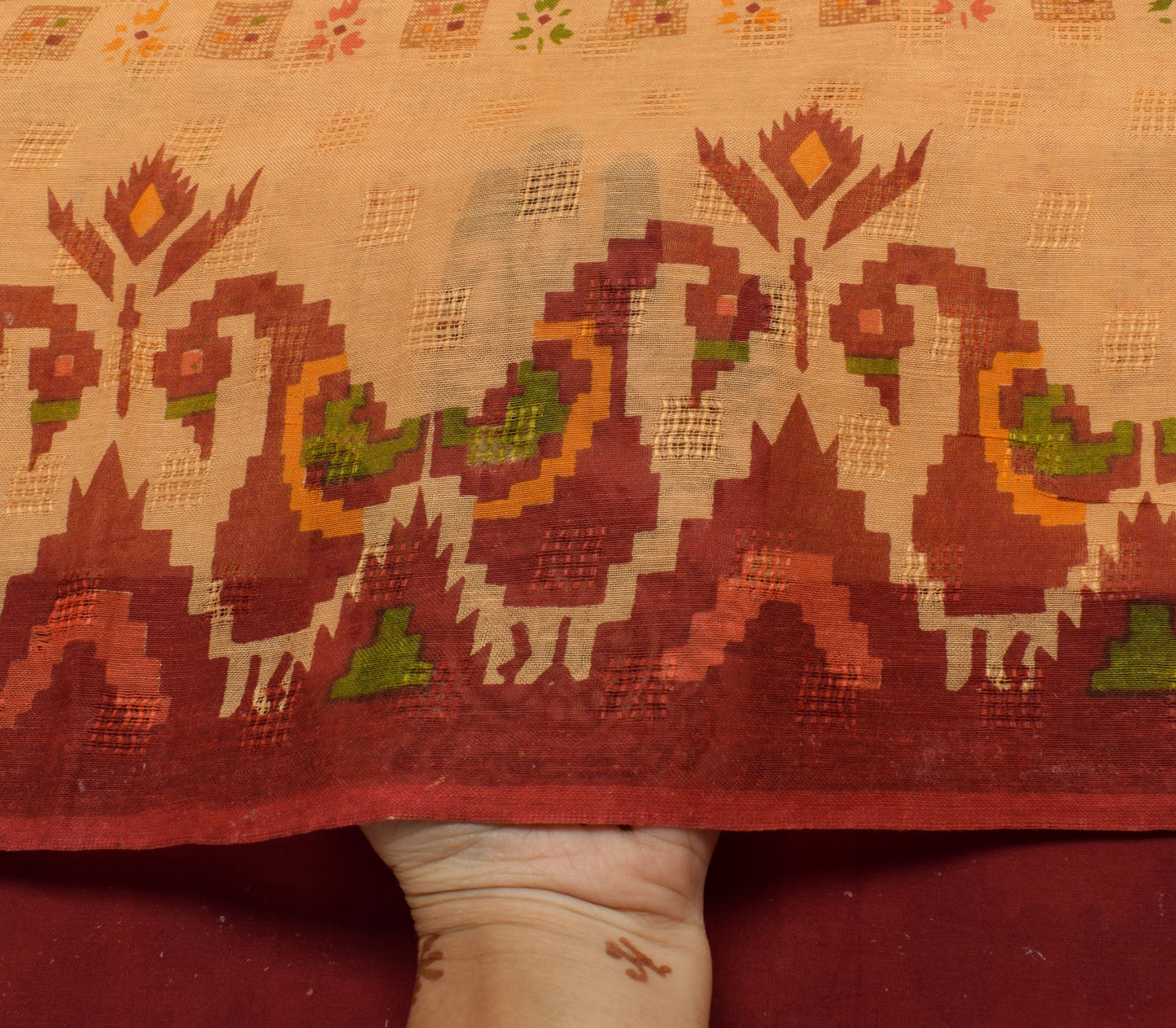 Sushila Vintage Indian Scrap Saree 100% Pure Cotton Printed Floral Sari Fabric