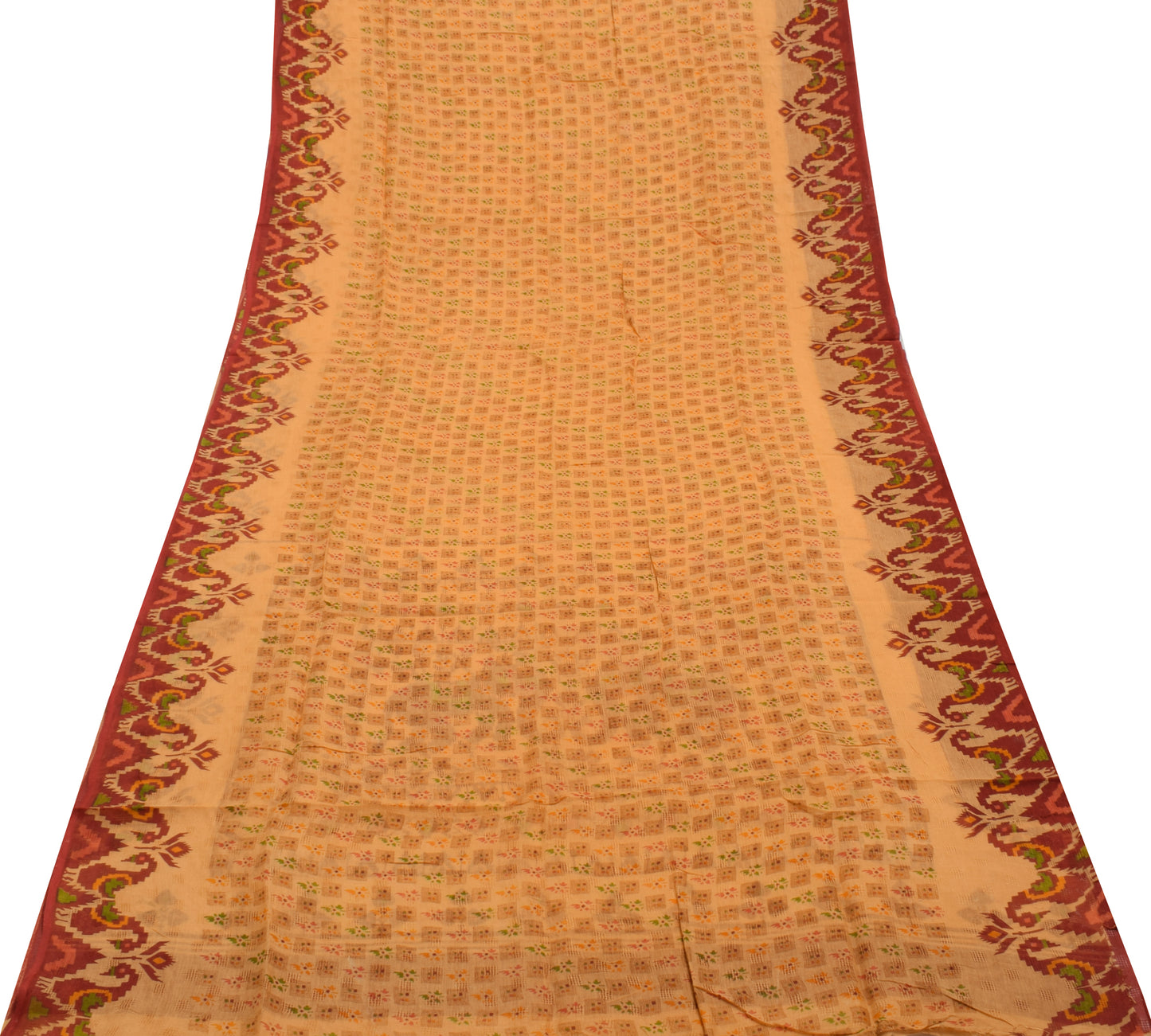 Sushila Vintage Indian Scrap Saree 100% Pure Cotton Printed Floral Sari Fabric