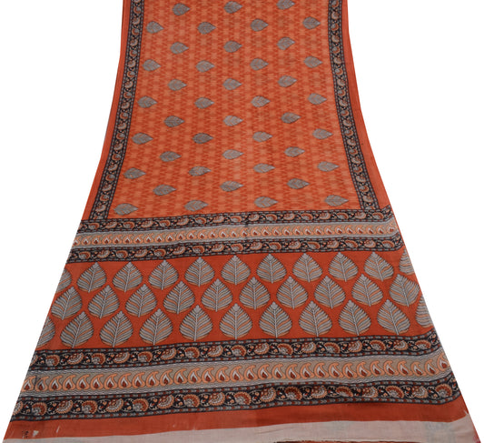 Sushila Vintage Indian Scrap Saree Pure Cotton Printed Floral Sari Craft Fabric
