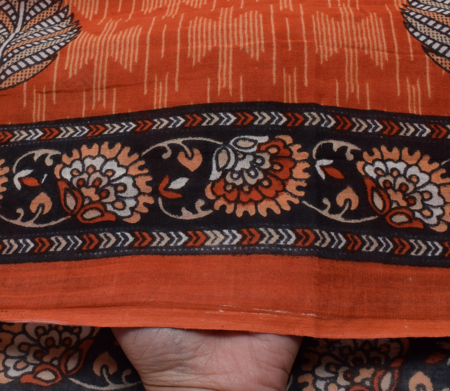 Sushila Vintage Indian Scrap Saree Pure Cotton Printed Floral Sari Craft Fabric