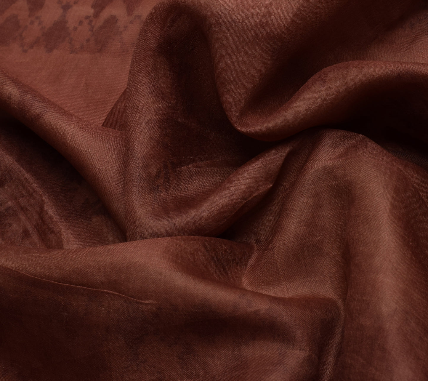 Sushila Vintage Brown Scrap Saree 100% Pure Silk Printed Sari 5 YD Craft  Fabric