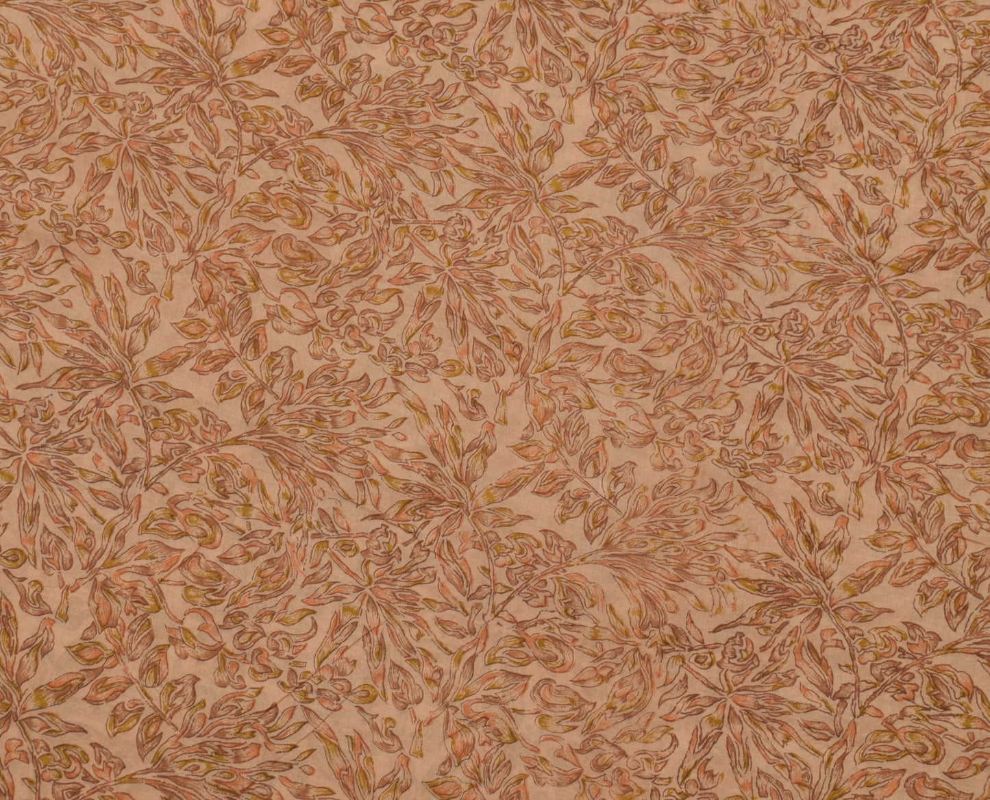 Sushila Vintage Brown Scrap Saree 100% Pure Silk Printed Floral Sari Fabric