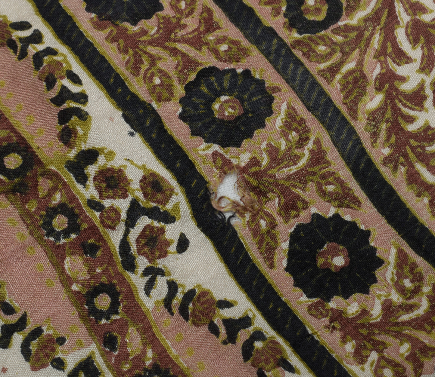 Sushila Vintage Brown Scrap Saree 100% Pure Silk Printed Floral Sari Fabric