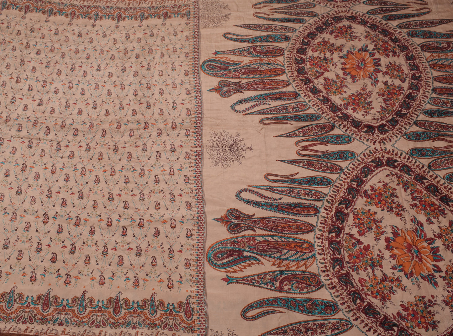 Sushila Vintage Brown Scrap Saree 100% Pure Silk Printed Paisley Sari Fabric