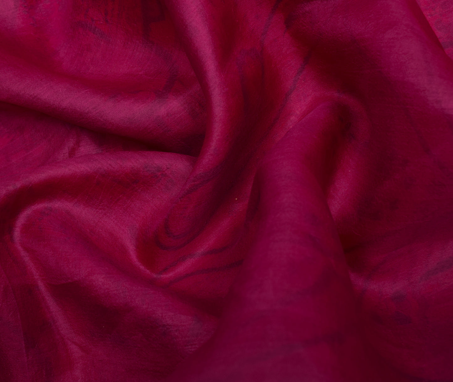 Sushila Vintage Dark Pink Scrap Saree 100% Pure Silk Printed Sari Craft Fabric