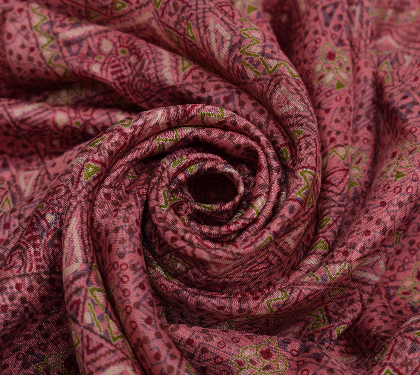Sushila Vintage Scrap Saree 100% Pure Silk Printed Floral Soft Sari Craft Fabric