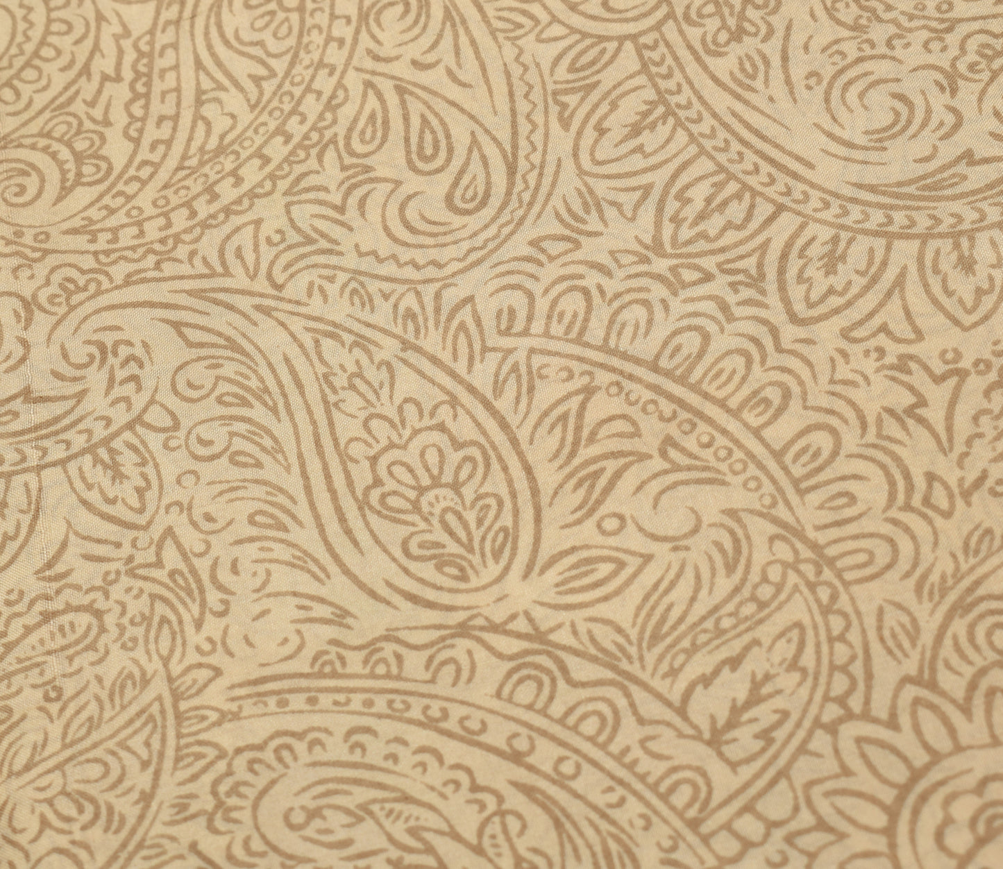 Sushila Vintage Brown Scrap Saree 100% Pure Silk Printed Paisley Sari Fabric