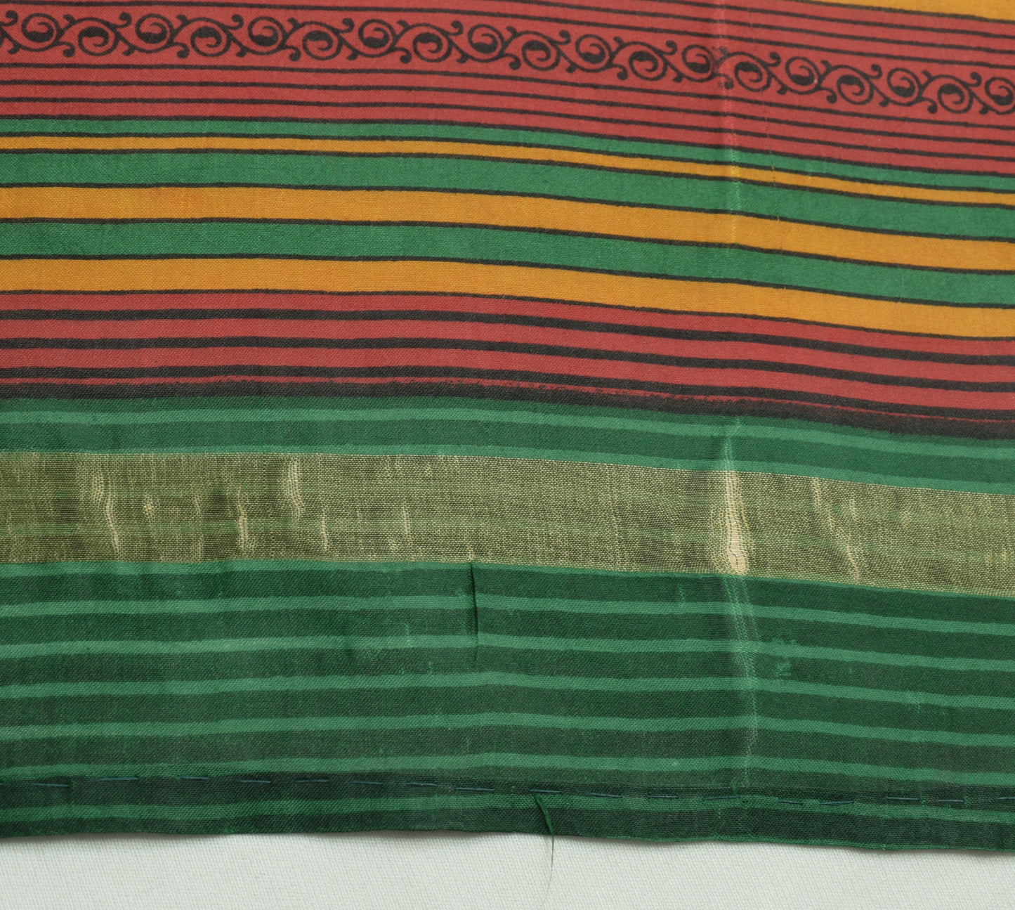 Sushila Vintage Brown Scrap Saree 100% Pure Silk Printed Paisley Sari Fabric