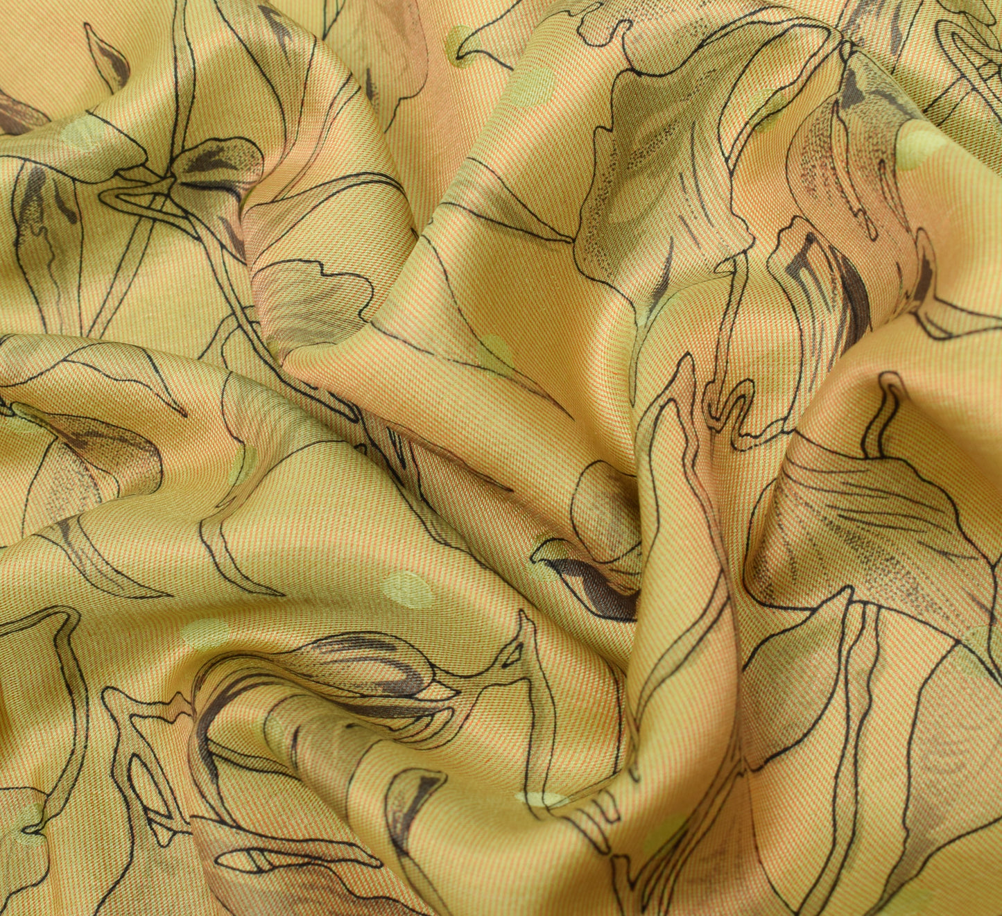 Sushila Vintage Scrap Saree 100% Pure Silk Printed Floral Soft Sari Craft Fabric
