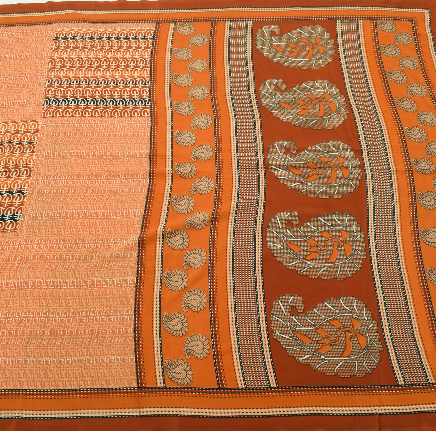 Sushila Vintage Indian Scrap Saree Blend Crepe Silk Printed Soft Sari Fabric