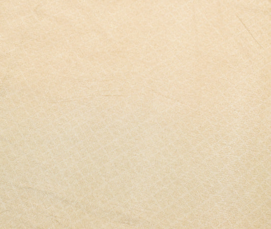 Sushila Vintage Cream Scrap Saree Blend Silk Printed Soft Sari Craft Fabric