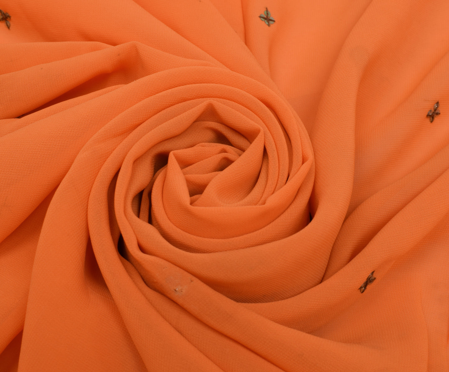 Sushila Vintage Orange Scrap Dupatta Blend Georgette Hand Beaded Long Stole