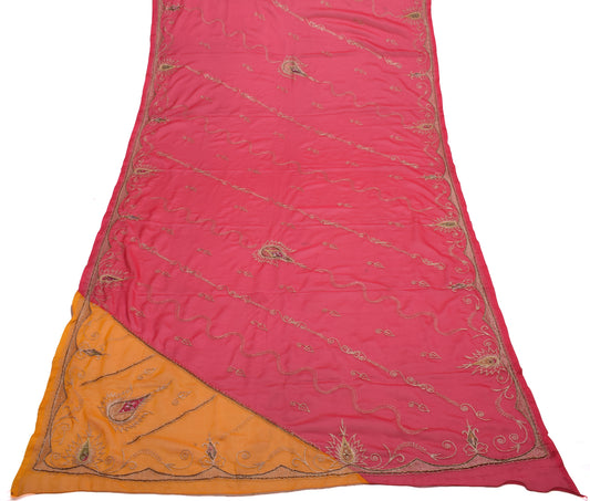 Sushila Vintage Indian Scrap Dupatta Blend Georgette Silk Embroidered Long Stole