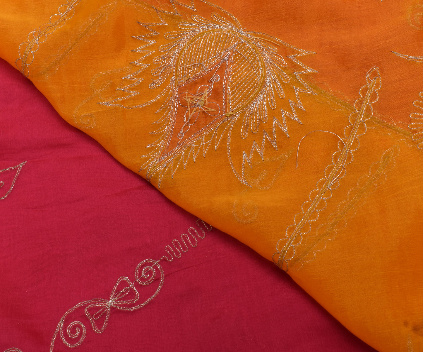 Sushila Vintage Indian Scrap Dupatta Blend Georgette Silk Embroidered Long Stole