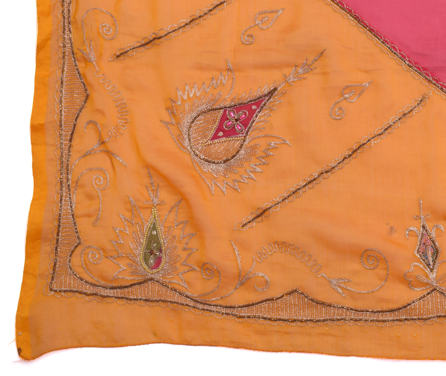 Sushila Vintage Indian Scrap Dupatta Blend Georgette Silk Embroidered Long Stole