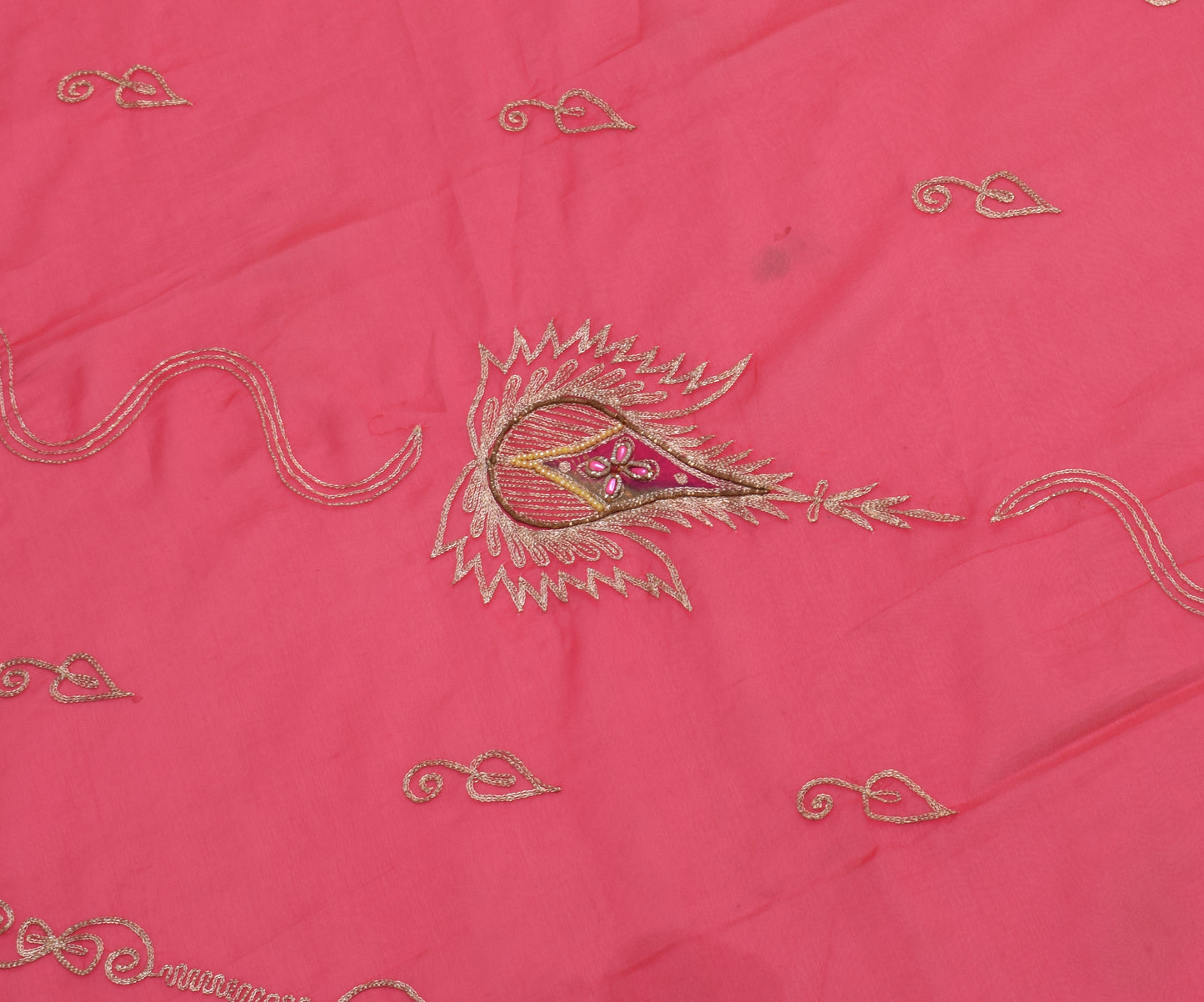 Sushila Vintage Indian Scrap Dupatta Blend Georgette Silk Embroidered Long Stole