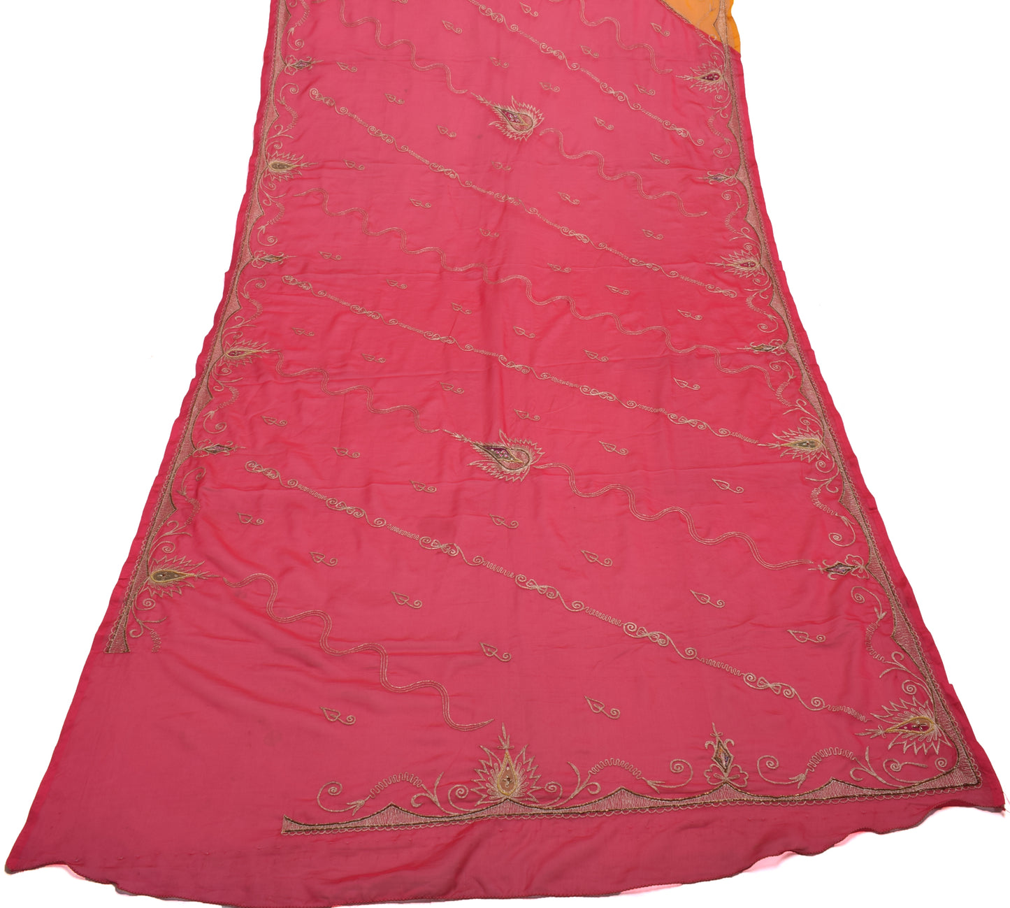Sushila Vintage Indian Scrap Dupatta Blend Georgette Silk Embroidered Long Stole