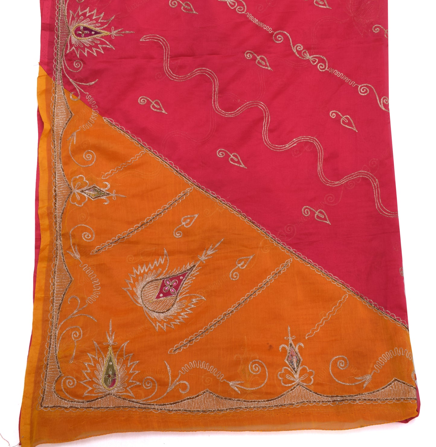 Sushila Vintage Indian Scrap Dupatta Blend Georgette Silk Embroidered Long Stole