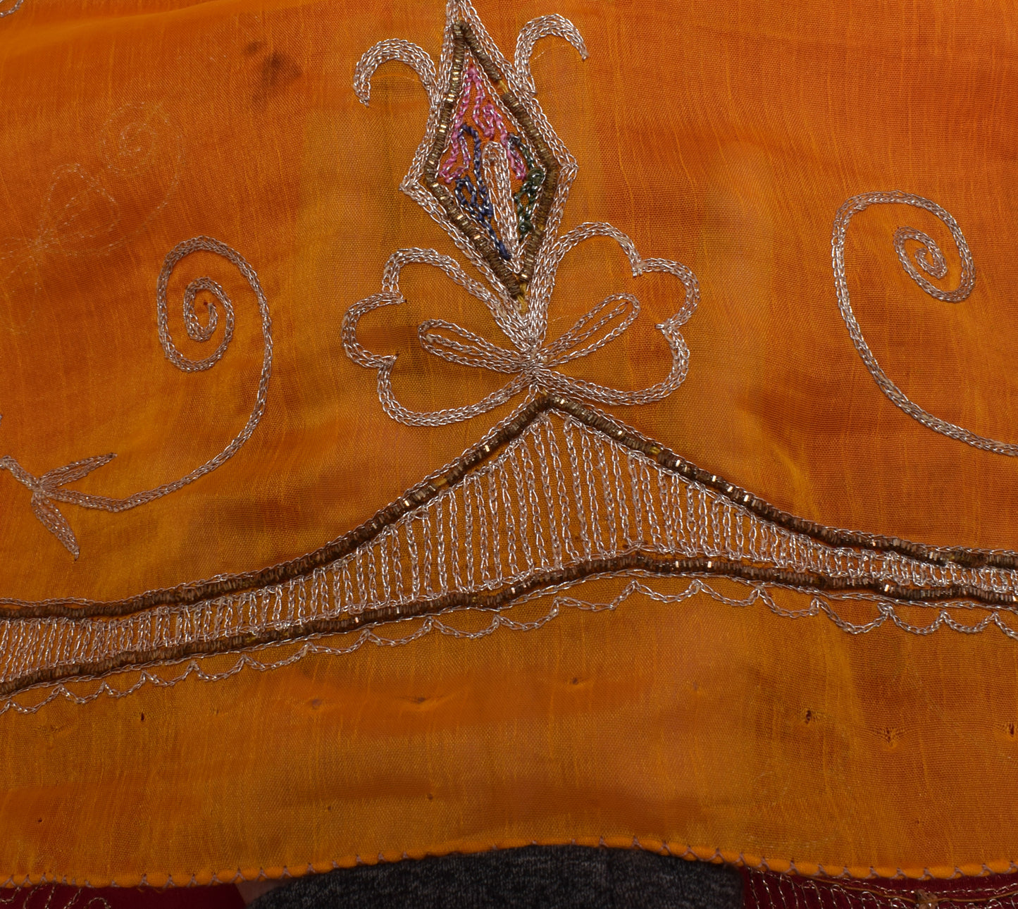 Sushila Vintage Indian Scrap Dupatta Blend Georgette Silk Embroidered Long Stole