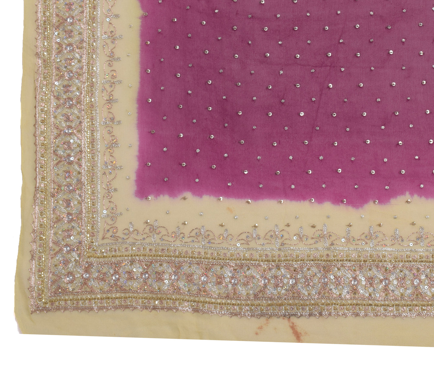 Sushila Vintage Purple Scrap Dupatta Pure Georgette Silk Embroidered Long Stole