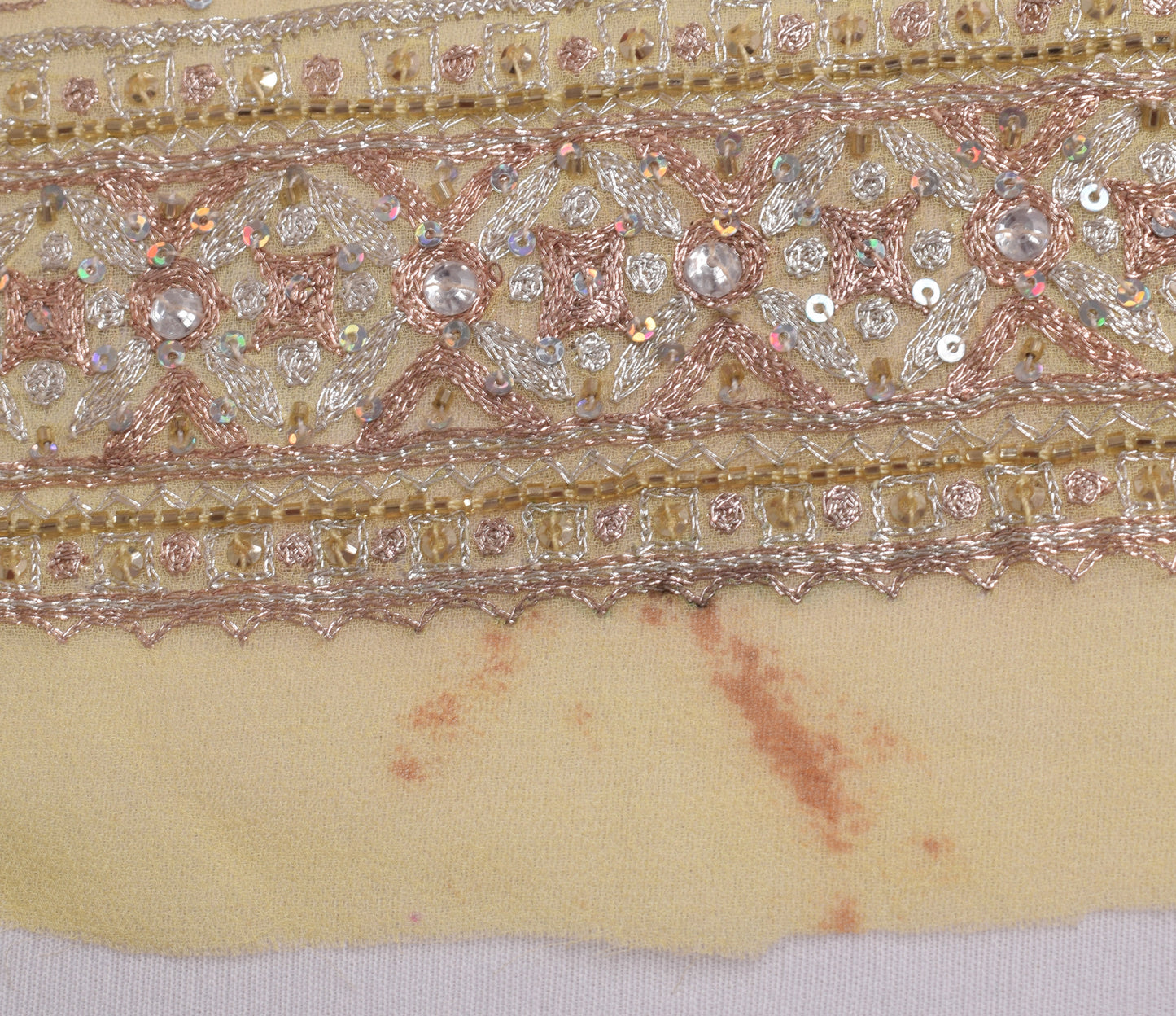 Sushila Vintage Purple Scrap Dupatta Pure Georgette Silk Embroidered Long Stole