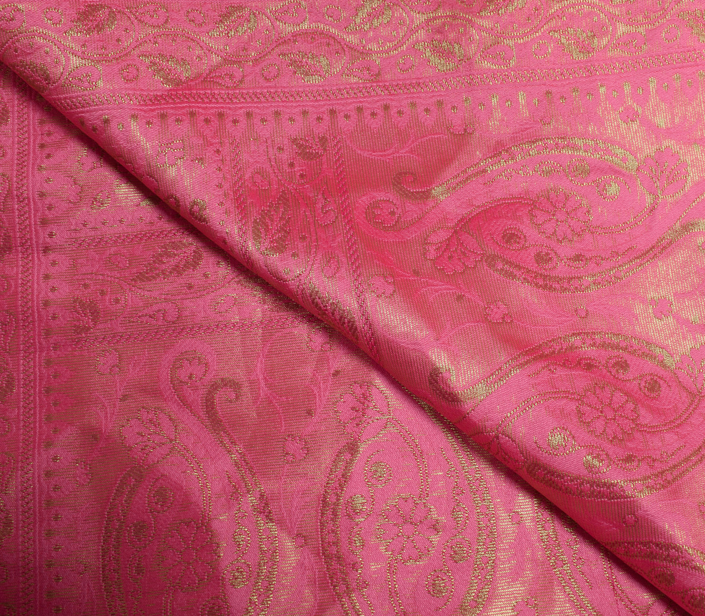 Sushila Vintage Pink Scrap Dupatta Art Silk All Over Woven Paisley Long Stole