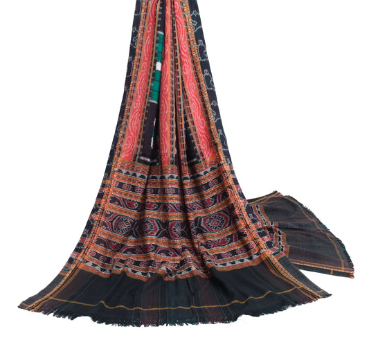 Sushila Vintage Multi-Color Scrap Dupatta Hand Woven Ikkat Patola Long Stole