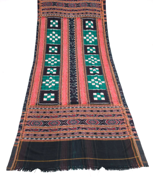 Sushila Vintage Multi-Color Scrap Dupatta Hand Woven Ikkat Patola Long Stole
