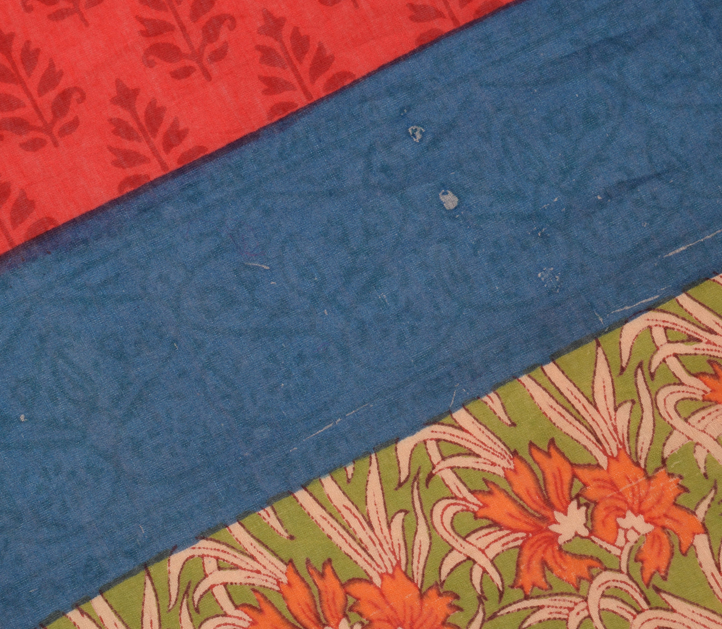 Sushila Vintage Red Scrap Dupatta 100%Pure Cotton Printed Floral Long Stole Veil