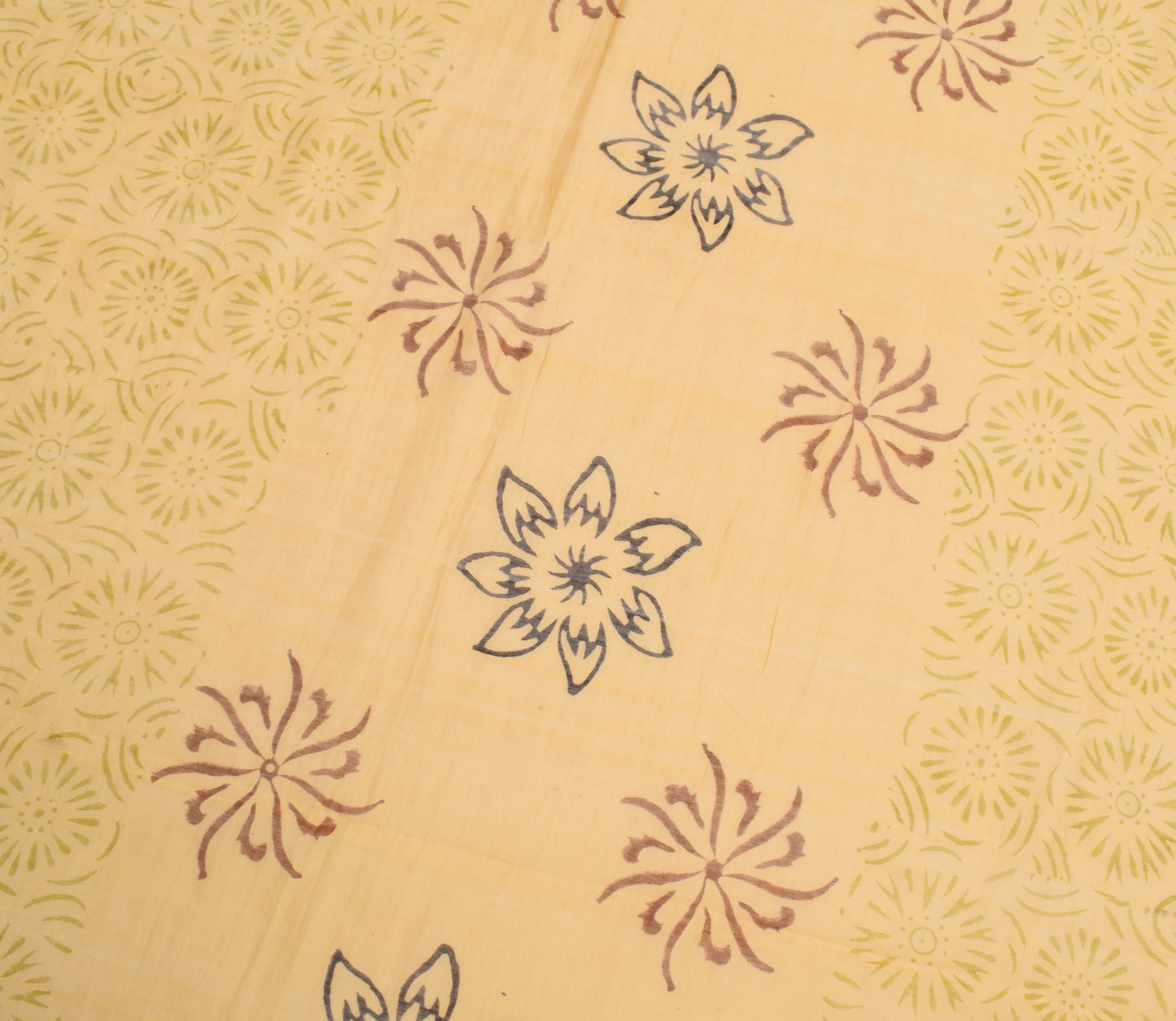 Sushila Vintage Brown Scrap Dupatta Pure Cotton Hand Block Printed Long Stole