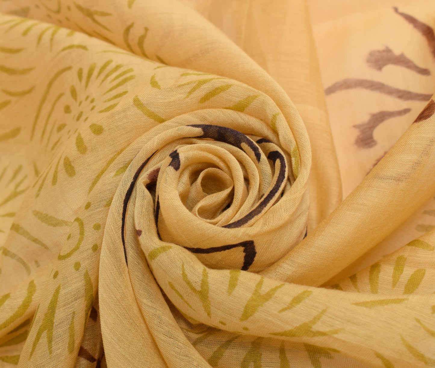 Sushila Vintage Brown Scrap Dupatta Pure Cotton Hand Block Printed Long Stole