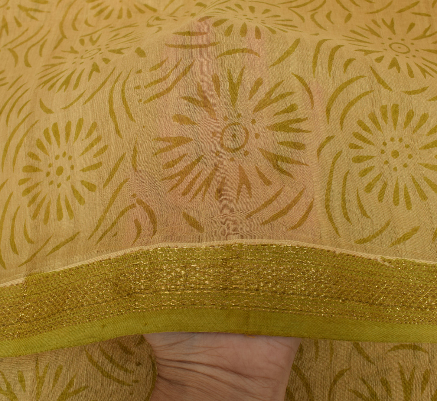 Sushila Vintage Brown Scrap Dupatta Pure Cotton Hand Block Printed Long Stole