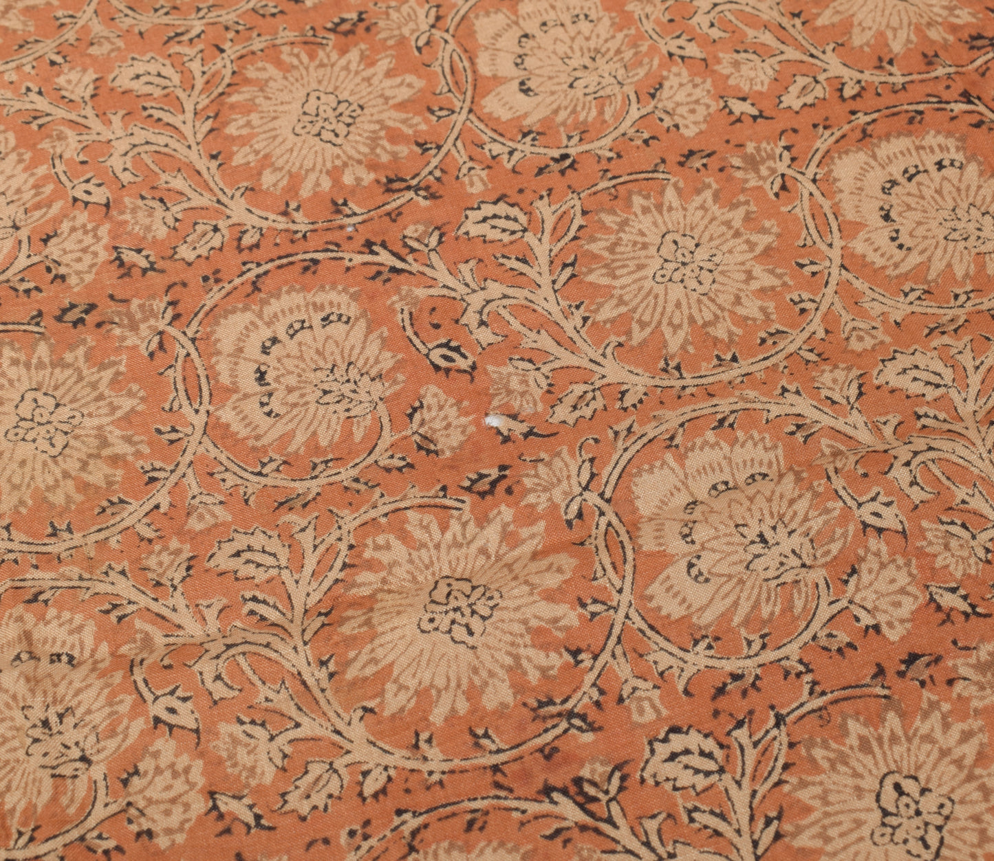 Sushila Vintage Brown Scrap Dupatta Pure Silk Hand Block Printed Soft Long Stole