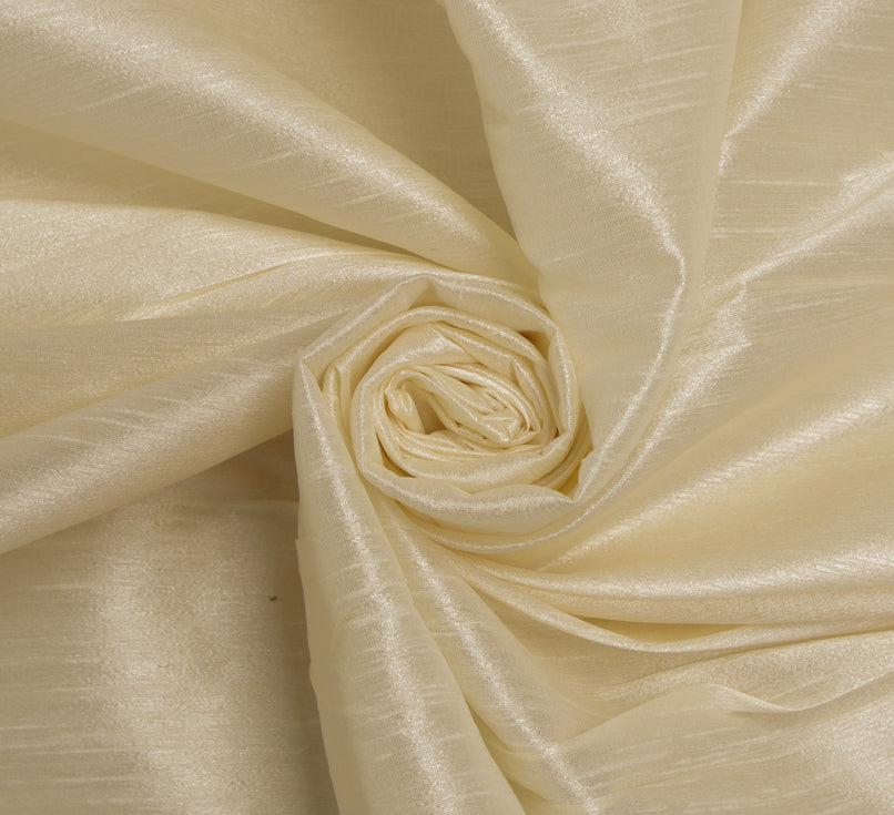 Cream Blend Silk Dupioni Slub Curtain Drape Panel Craft Dress Fabric By the Yard