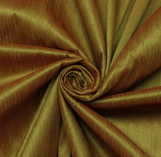 45" Green Rust Shade Blend Silk Dupioni Slub Curtain Drape Craft Fabric By Yard