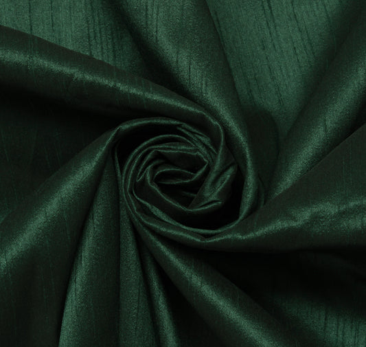 Dark Green Blend Silk Dupioni Slub Curtain Drape Craft Dress Fabric By the Yard