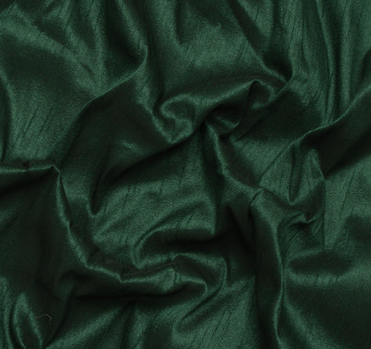Dark Green Blend Silk Dupioni Slub Curtain Drape Craft Dress Fabric By the Yard