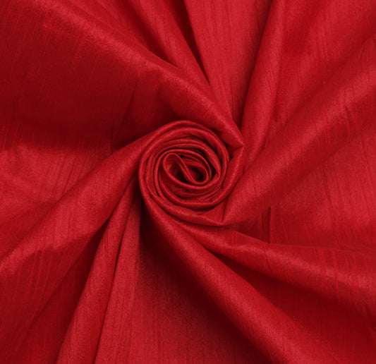 45" Red Blend Silk Dupioni Slub Curtain Drape Craft Dress Fabric By the Yard