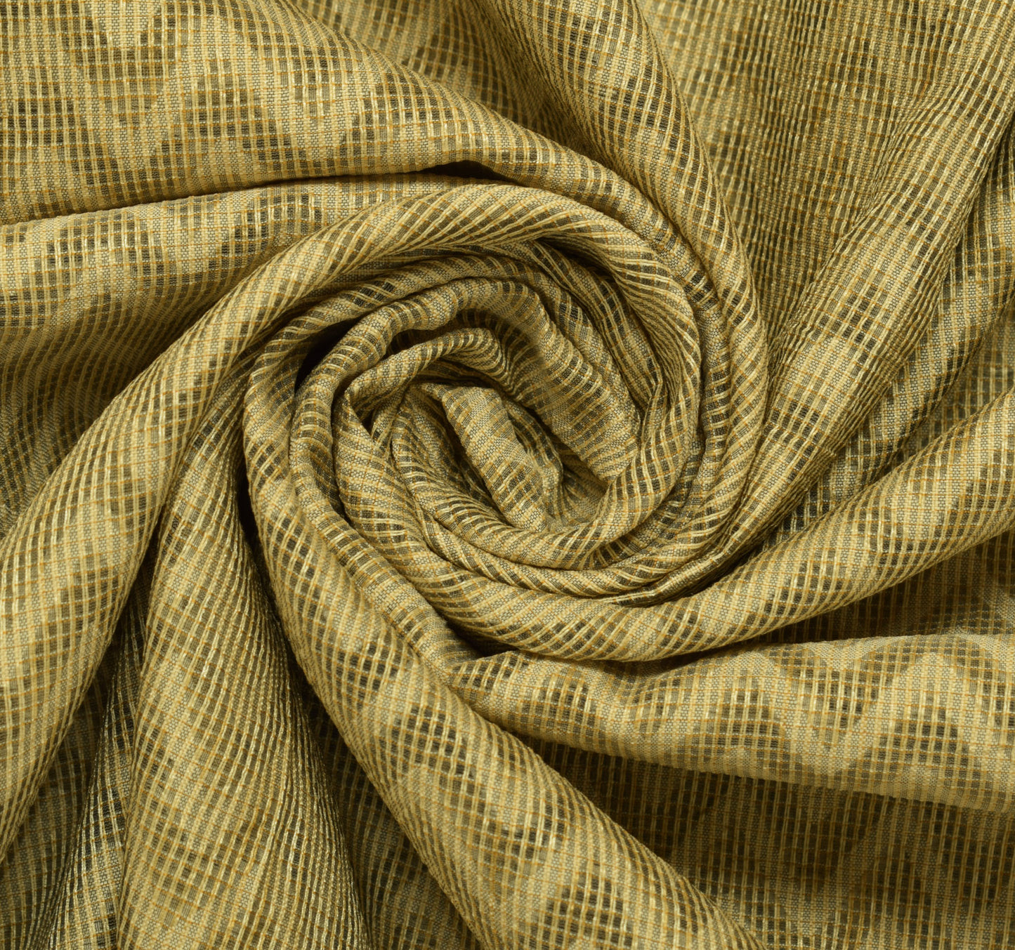 Sushila Vintage Saree Blend Cotton Super Net Printed Woven Zig Zag Sari Fabric