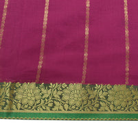 Sushila Vintage Purple Saree Silk Blend Weaving Floral Sari 5 Yard Craft Fabric