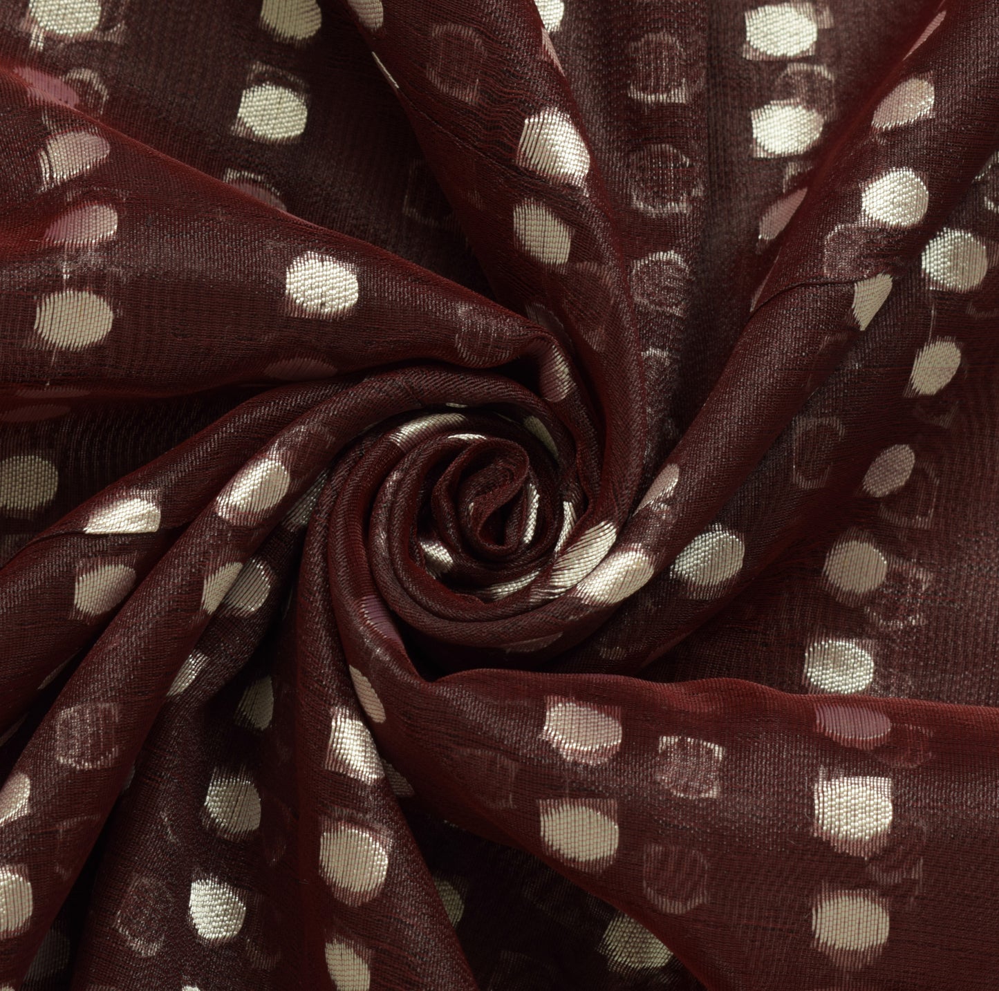 Sushila Vintage Burgundy Saree Silk Blend Banarasi Brocade Zari Woven Fabric