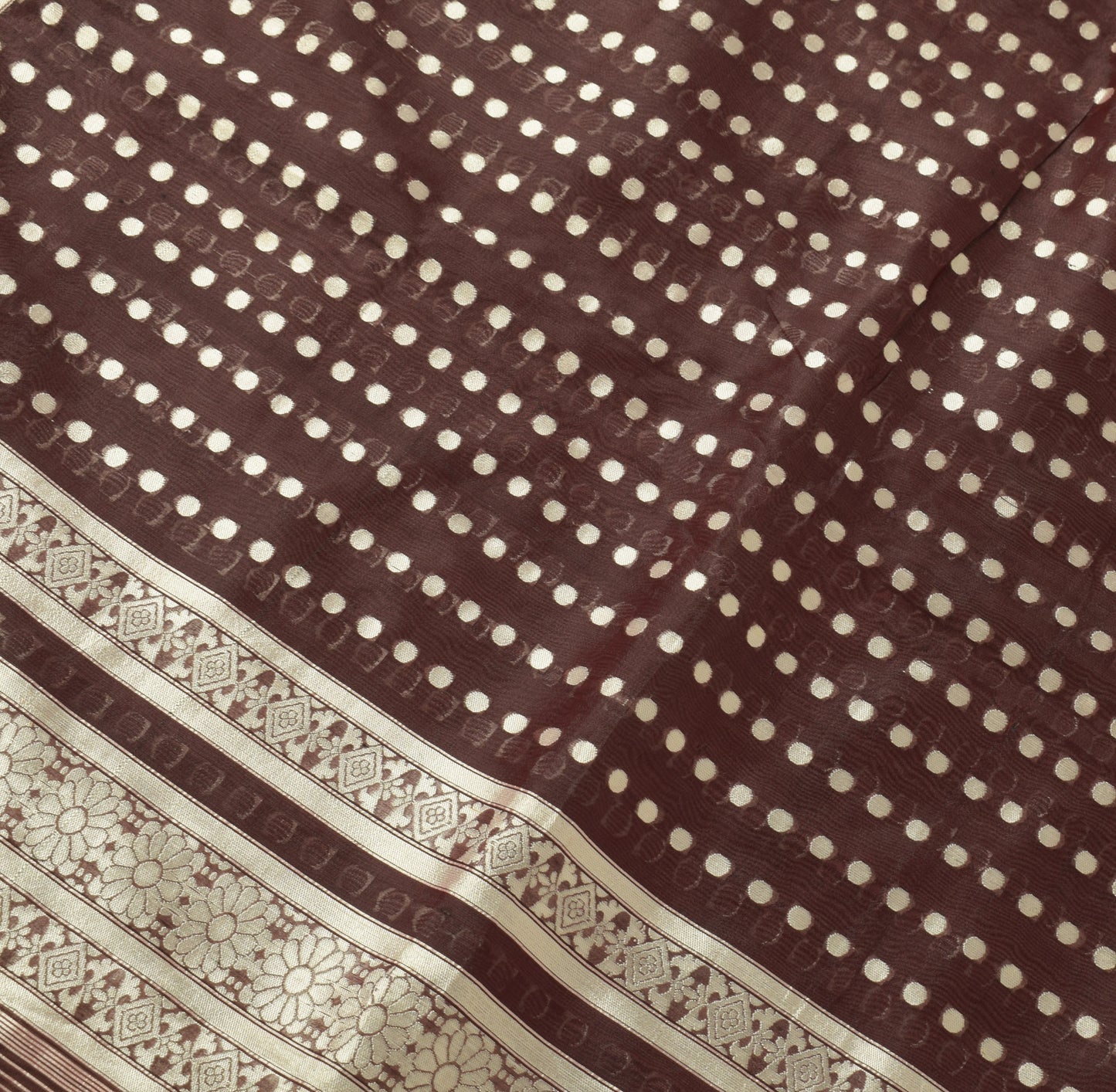 Sushila Vintage Burgundy Saree Silk Blend Banarasi Brocade Zari Woven Fabric