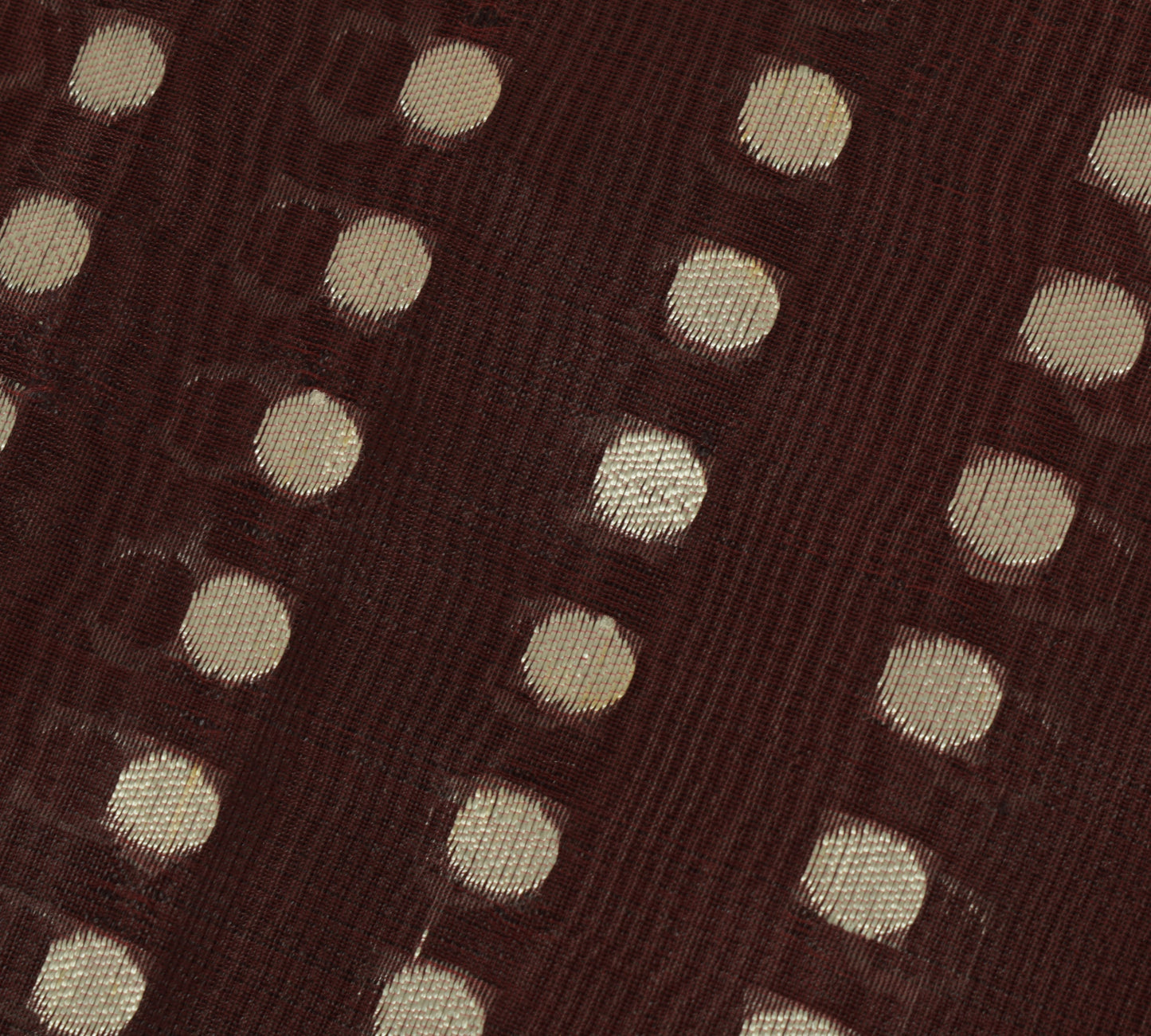 Sushila Vintage Burgundy Saree Silk Blend Banarasi Brocade Zari Woven Fabric