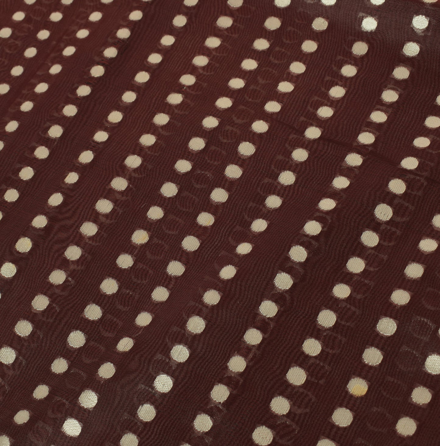 Sushila Vintage Burgundy Saree Silk Blend Banarasi Brocade Zari Woven Fabric