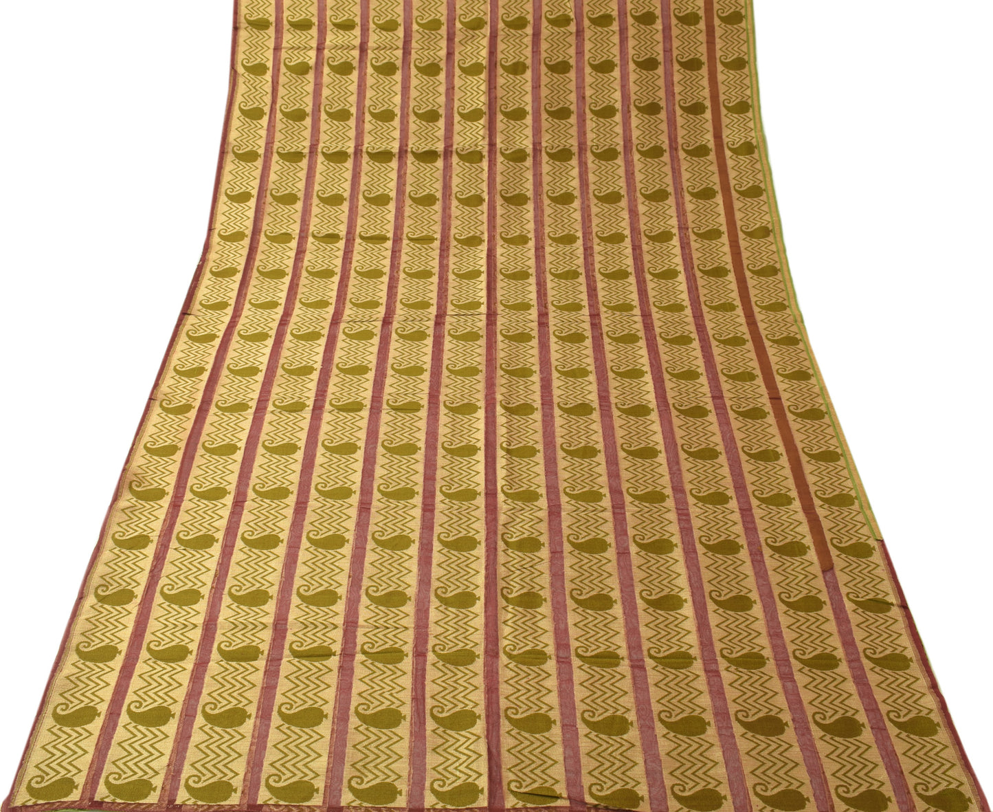 Sushila Vintage Heavy Saree 100% Pure Silk All Over Zari Woven Sari Craft Fabric