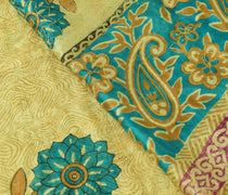 Sushila Vintage Cream Saree 100% Pure Silk Printed Sequins Embroidered 5Y Fabric