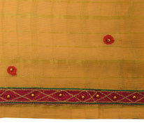 Sushila Vintage Peach Saree 100% Pure Silk Zari Woven Patch Work Beaded Fabric