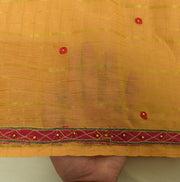 Sushila Vintage Peach Saree 100% Pure Silk Zari Woven Patch Work Beaded Fabric