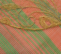 Sushila Vintage Peach Indian Saree 100% Pure Cotton Woven Super Net Sari Fabric